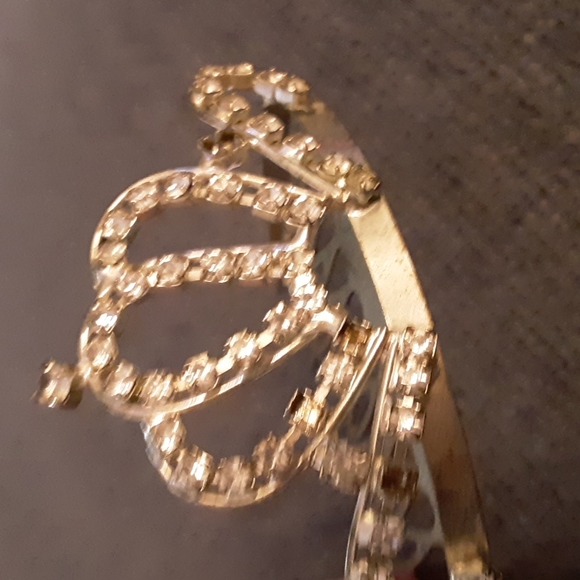 Vintage Rhinestone small tiara hair clip - Picture 2 of 3